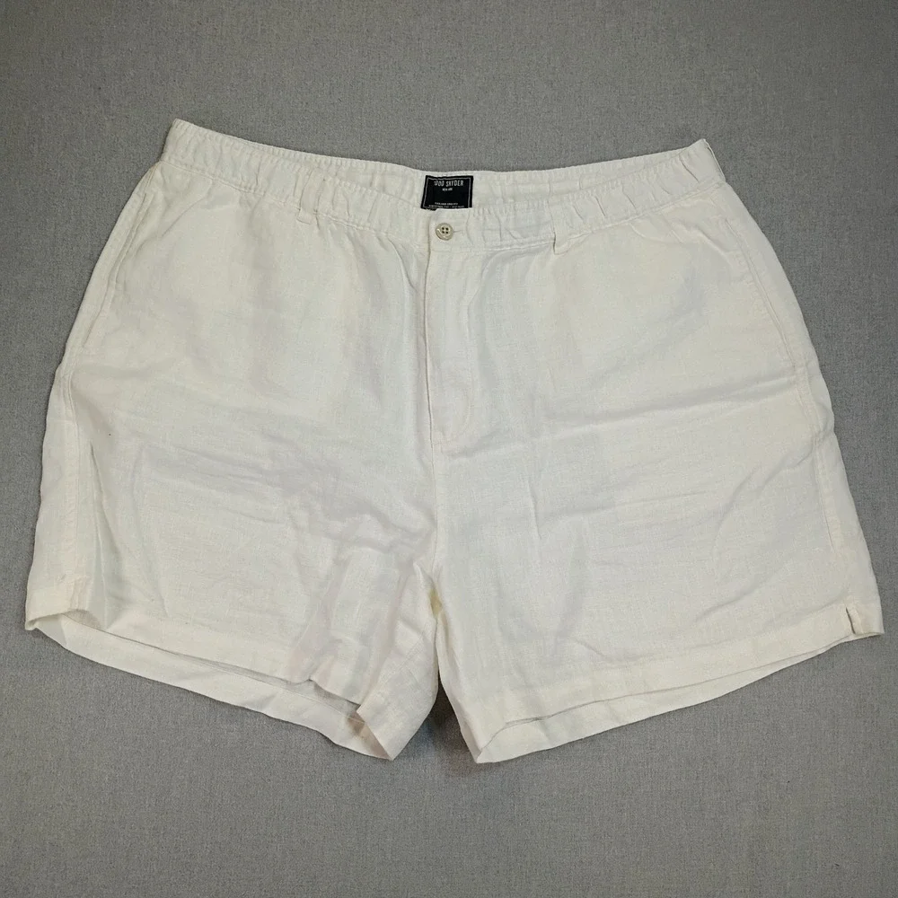 Todd Snyder Mens Linen Drawstring Shorts White XXL Coastal Casual 41 Measured